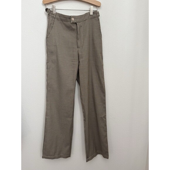 Princess Polly Pants - Princess Polly Brown White Houndstooth Trouser Dress Pants Size US 2 EUC